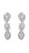 SwaDev White & Silver--Plated American Diamond Studded Handcrafted Floral Jewellery Set SDJS0013