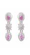 SwaDev Pink & Silver--Plated American Diamond Studded Handcrafted Floral Jewellery Set SDJS0014