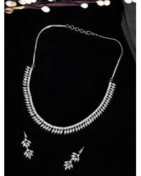 Buy Online Crunchy Fashion Earring Jewelry SwaDev Ethereal Spirit-American Daimond/AD Peach Gold-Tone Jewellery Set SDJS0064 Jewellery Sets SDJS0064