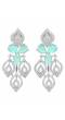 SwaDev AD/American Diamond Green Leaf Style Silver Toned Studded Layered Jewellery Set SDJS0038 