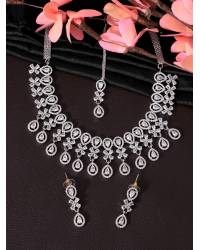 Buy Online Crunchy Fashion Earring Jewelry Traditional Oxidised Silver-Plated Multi Layer Jali Style Multicolor Pearl  Necklace Set With Earrings RAS0277 Jewellery RAS0277