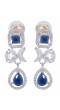 SwaDev Silver Toned Blue American Diamond/AD Studded Choker Jewellery Set SDJS0048