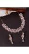 SwaDev Pink Rose Gold American Diamond/AD Studded Jewellery Set SDJS0055