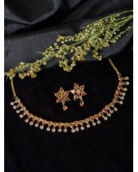 Buy Online Crunchy Fashion Earring Jewelry Gold-Plated Dark Green Beads Choker  Necklace & Earring Set  RAS0421 Jewellery Sets RAS0421