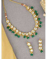 Buy Online Royal Bling Earring Jewelry Oxidized German Silver Meenakri Green Floral Temple Jhumka Earring With Pearls RAE1082 Jewellery RAE1082