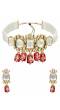 Crunchy Fashion Gold-Tone Meenakari Red Stone Kundan Jewellery Set SDJS0111
