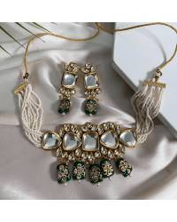 Buy Online Royal Bling Earring Jewelry Crunchy Fashion Gold-Plated Blue Peacock Chandbali White  Pearl Dangler  Earrings RAE1926 Jewellery RAE1926