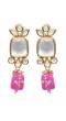 Crunchy Fashion Gold-Tone Meenakari Pink Stone Kundan Jewellery Set SDJS0113