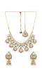 Kundan Studded Gold-Plated Necklace Jhumka Tikka Sets for