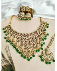 Buy Online Royal Bling Earring Jewelry Gold-Plated Kundan Studded Choker Necklace Jewellery Set for Saree,Lehenga Jewellery Sets SDJS0158