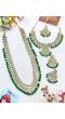 Golden Polish Green Kundan Bridal Jewellery Set - Perfect for Saree Ensembles