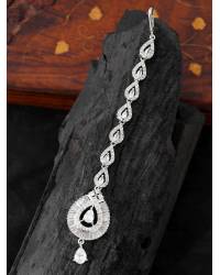 Buy Online Crunchy Fashion Earring Jewelry Gold-Plated Chandbali Design Kundan Stone White Pearl Embedded Maang Tika CFTK0046 Maang Tikka CFTK0046