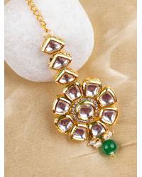Buy Online Crunchy Fashion Earring Jewelry Crunchy Fashion Gold-Plated Lotus Floral stud  Black Meenakari & Pearl Earrings  Jewellery RAE1710