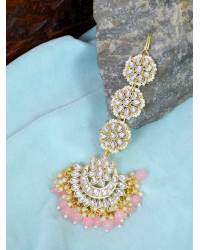 Buy Online Royal Bling Earring Jewelry Royal Heavy Chandbali Gold-Plated Pink Drop & Dangler Earrings RAE1690 Jewellery RAE1690
