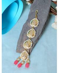 Buy Online Crunchy Fashion Earring Jewelry Gold Plated Kundan Maang Tikka for Women & Girls Maang Tikka SDJTK029