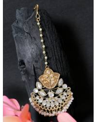 Buy Online Crunchy Fashion Earring Jewelry Stylish Gold Plated Kundan Maang Tikka for Girls/Women Maang Tikka SDJTK025