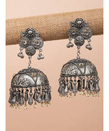 Unique Silver Traditional Jhumka Earrings for Girls & Women