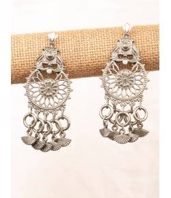 Oxidized Silver Dangler Earrings for Girls & Women