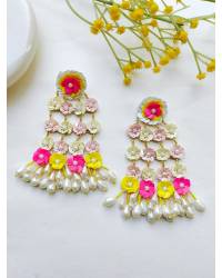 Buy Online Crunchy Fashion Earring Jewelry Pink Panchi Earrings- Quirky Beaded Bird Earrings for Women Drops & Danglers CFE2197