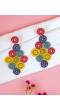 Multi-Colored Beaded Handmade Party Earrings for Women