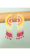 Yellow-Pink Handicraft Halfmoon Earrings for Wedding
