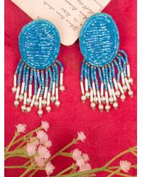Buy Online Crunchy Fashion Earring Jewelry Hamsa Evil Eye Drop Earrings - Handmade Beaded Danglers for Drops & Danglers CFE2067