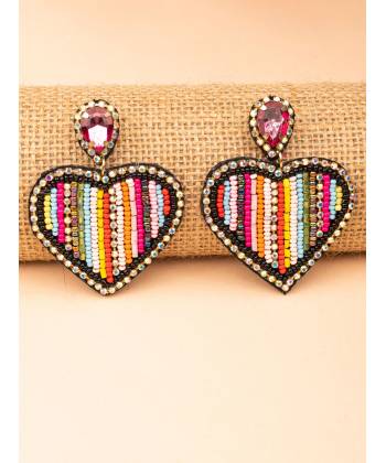Cascaded Love Earrings- Handcrafted Beaded Earrings for