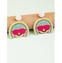 Boss Babe Dangler Earrings: Multicolor Handmade Beaded