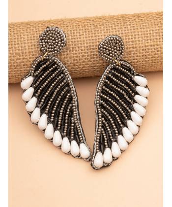 Handmade Beaded Feather Earrings for Girls