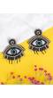 Black Handmade Beaded Evil Eye Earrings for Girls/Women