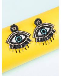 Buy Online Crunchy Fashion Earring Jewelry Black Beaded Handmade Beaded Jewellery Set for Girls Handmade Beaded Jewellery CFS0521