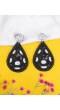 Black Flower Beaded Drop Earrings for Women & Girls