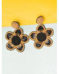 Buy Online Crunchy Fashion Earring Jewelry Yellow Stone Studded Silver Oxidised Earrings for Girls Earrings SDJJE0040
