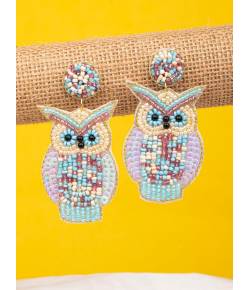 Quirky Owl Beaded Earrings for Stylish Girls and Women
