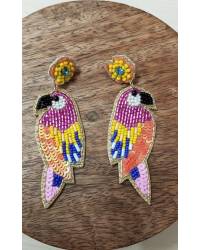 Buy Online Crunchy Fashion Earring Jewelry Dulhaniya Multicolored Haldi-Mehndi Floral Jewelry Set Handmade Beaded Jewellery CFS0625