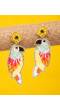 Beaded Parrot Drop Earrings - Unique Fashion for Women +