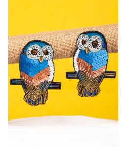 Quirky Owl- Statement Beaded Earrings For Women & Girls