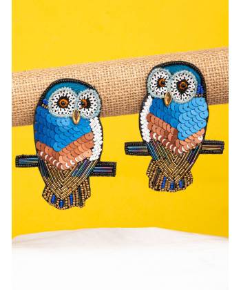 Quirky Owl- Statement Beaded Earrings For Women & Girls