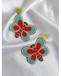 Buy Online Royal Bling Earring Jewelry Traditional Indian Red Hoop Jhumka Earrings RAE1378 Jewellery RAE1378