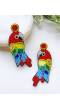 Multicolor Beaded Parrot Earrings for Women and Girls