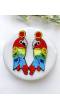 Multicolor Beaded Parrot Earrings for Women and Girls