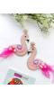 Quirky Fashion Flamingo Bird Beaded earrings for Beach,