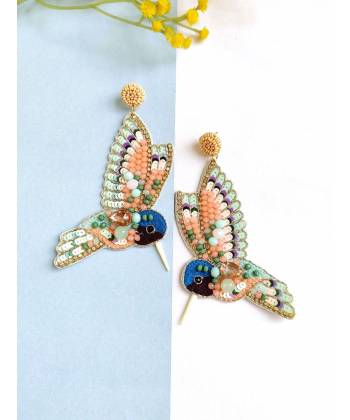 Handmade Beaded Quirky Bird Earrings for Girls & Women