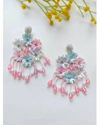 Buy Online Crunchy Fashion Earring Jewelry Green Floral Dulhaniya Haldi-Mehndi Jewelry Set for Women Handmade Beaded Jewellery CFS0619