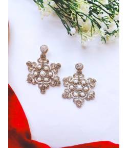 Stylish Snowflake Earrings - Handmade Beaded Jewellery fo