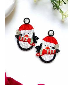 Unique Snowman Beaded Earrings for Christmas Party