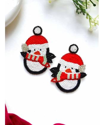 Unique Snowman Beaded Earrings for Christmas Party