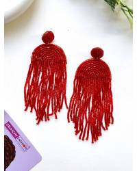 Buy Online Crunchy Fashion Earring Jewelry Red-Yellow Flower Haldi Bridal Jewelry Set for haldi- Handmade Beaded Jewellery CFS0618