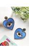 Sky Blue Handmade Evil Eye Heart Earrings for Women and