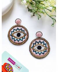 Buy Online Crunchy Fashion Earring Jewelry Purplr-PInk-Peach Handmade Beaded Floral Jewellery Set for Handmade Beaded Jewellery CFS0536